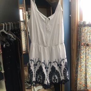 White and blue delicate romper